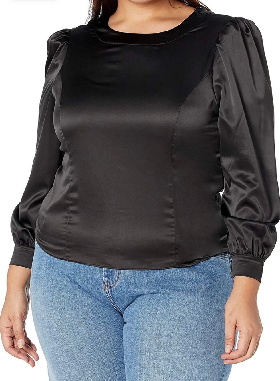 KENDALL + KYLIE Women's Black Mock Neck Top with Bow Tie Size 2XL